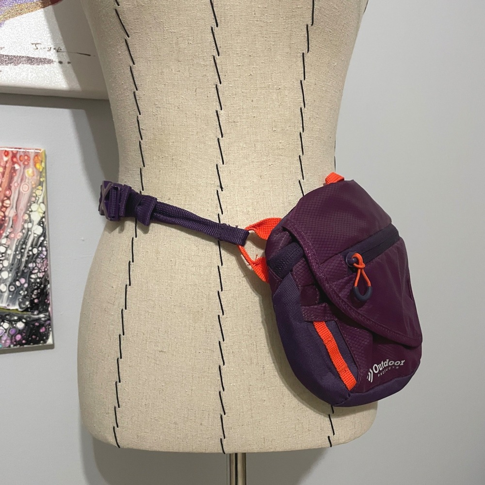 Outdoor Products Purple Fanny Pack Belt Bag Hiking Gorpcore Gear Unisex - Picture 4 of 15